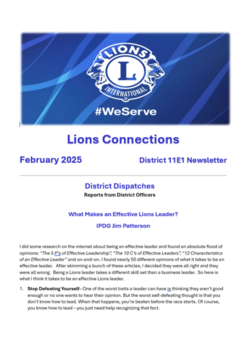 April District 11-E1 Newsletter